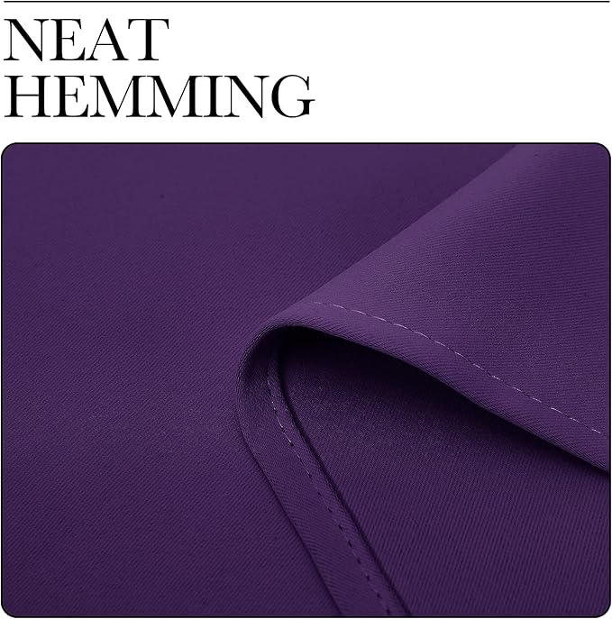 NICETOWN Kitchen Curtains, Royal Purple, 34" x 40", Set of 2, Short Blackout Curtains & Drapes, Thermal Insulated Rod Pocket Window Treatment Draperies for Nursery