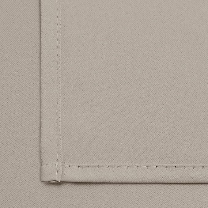 Yakamok Blackout Curtains Room Darkening Thermal Insulated Window Panels,Solid Grommet Top Drapes for Bedroom/Living Room(38Wx36L, Natural, 2 Panels)