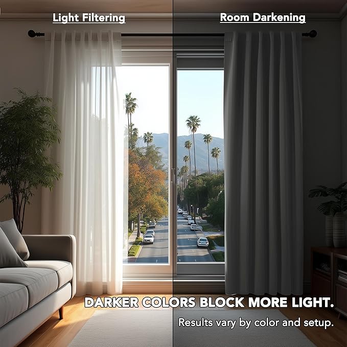 Deconovo Blackout Curtains, Thermal Insulated, W42 x L45 2 Panels, Back Tab, Machine Washable, Room-Darkening Drapes for Bedroom/Living Room Light Grey