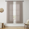 Nanspring Stone Beige Linen Curtains for Living Room 72 Inches Long Luxury Light Filtering Semi Sheer Curtain Back Tab Simple Modern Elegant Farmhouse Decor Drapes for Bedroom Office 52x72, 2 Panels
