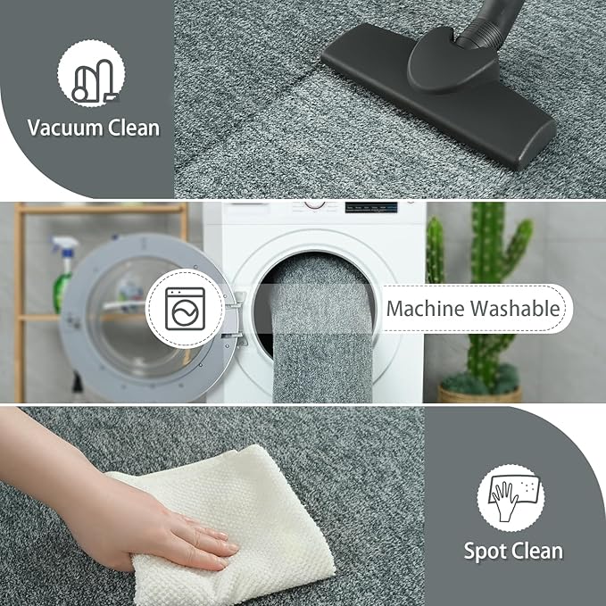 AROGAN Washable 2x6 Runner Rug for Hallway, Long Runner Rugs wtih Soft Memory Foam for Bedroom, Non Slip Backing Carpet Runners for Hallways, Kitchen, Bathroom, Entryway Home Decor, Grey