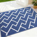 OLANLY Front Door Mat, Non-Slip Rubber Backing, Dirt Resistant and Absorbent, Washable, Easy to Clean Low-Profile Indoor Doormat for Back Door, Entryway, Inside Entrance, 36x24, Navy