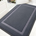 OLANLY Front Door Mat Indoor Outdoor Entrance, Waterproof All-Season, All-Weather Doormat, Sturdy Natural Rubber, Fade Resistant, Low Profile, Easy Clean Patio Porch Entryway Mat, 59x30, Light Grey
