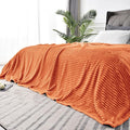 BEDELITE Fleece Blanket King Size – 3D Ribbed Jacquard Soft and Warm Decorative Blankets – Cozy, Fuzzy, Fluffy, Plush Lightweight Throw Blankets for Couch, Bed, Sofa(Orange, 108x90 inches)