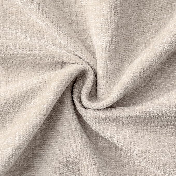MIULEE Pack of 2 Couch Throw Pillow Covers 18x18 Inch Soft Light Brown Chenille Pillow Covers for Sofa Living Room Solid Dyed Pillow Cases