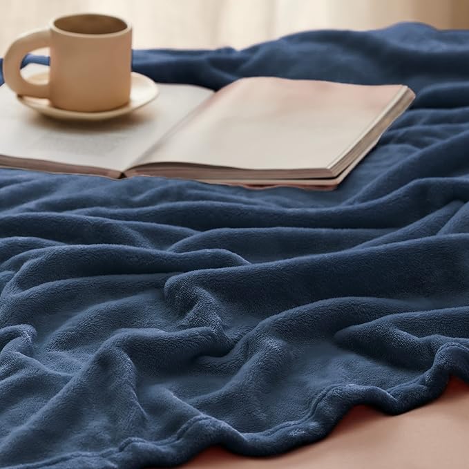 Bedsure GentleSoft Fleece Throw Blanket Mineral Blue - 300GSM Blankets for Couch, Sofa, Bed, Soft Lightweight Plush Cozy Throws for Toddlers, 50x60 inches