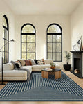 Latte&Fog 8x10 Area Rugs for Living Room, Large Modern Abstract Washable Rug, Boho Non Slip Low Pile Carpet for Indoor Bedroom Dining Room, Office, Dorm, Classroom, Farmhouse and Kids Room - Blue