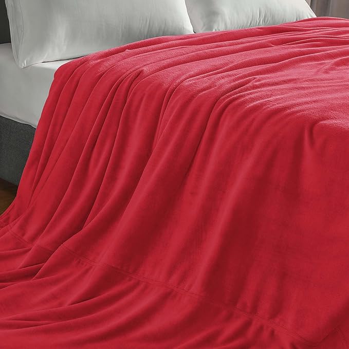 BEDELITE Big Fleece Blanket 120" x 120" (10' x 10'), Super Soft Fluffy Fuzzy Oversized King for Bed, Couch, Sofa, Camping, Extra Large Blanket Fits Your Whole Family, Red