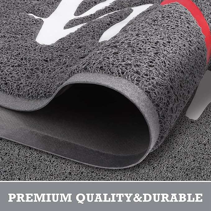 CozyBounty Black Door Mat Welcome Mats Home Non-Slip Doormat for Entryway Low-Profile Floor Mat for Yard, Garage, High Traffic Areas (36"x24", Grey)