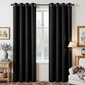 Joydeco Blackout Curtains 90 Inches Long 1 Panel, Thermal Insulated Long Curtains& Drapes 1 Piece, Room Darkening Grommet Drapes for Living Room Bedroom Window (W70 x L90 Inch, Black)