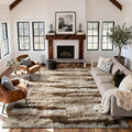 8x10 Ft Extra Large Shag Rugs for Living Room, Tie Dyed Ultra Soft Fluffy Furry Area Rugs for Bedroom Indoor Floor, Aesthetic Carpet for Kids Home Decor (Khaki)