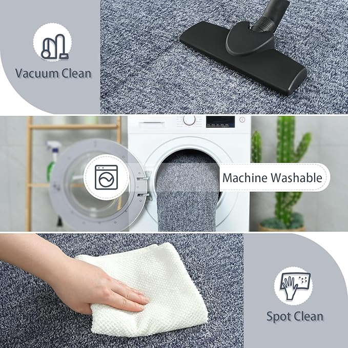 AROGAN Washable 2x8 Runner Rug for Hallway, Long Runner Rugs wtih Soft Memory Foam for Bedroom, Non Slip Backing Carpet Runners for Hallways, Kitchen, Bathroom, Entryway Home Decor, Navy Blue