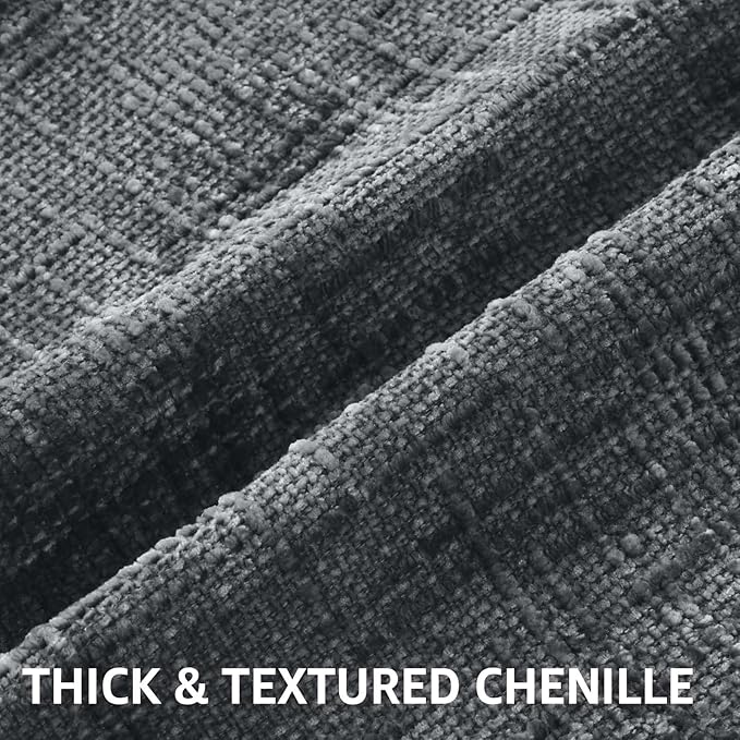 decorUhome Dark Grey Chenille Euro Sham Throw Pillow Covers 24x24 Set of 2 Textured Soft Cozy Slubby Couch Pillow Covers Modern Farmhouse Boho Decorative Pillow Cases for Bed Sofa Living Room