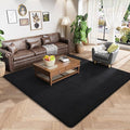Amearea 6x6 Square Area Rugs for Bedroom Living Room, Modern Black Thickened Memory Foam Rug, Fluffy Indoor Washable Rugs Non Slip Minimalist Carpet for Kids Boys Girls Dorm Nursery Room Decor