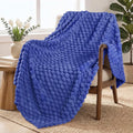 Exclusivo Mezcla Fleece Throw Blanket for Couch, Extra Large Fuzzy Cobalt Blue Bed Blankets, Soft Cozy Plush Sofa Throws for All Seasons, 50x70 Inches