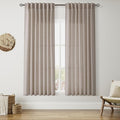 Nanspring Ecru Curtains 63 Inch Length for Living Room Linen Blend Luxury Light Filtering Semi Sheer Curtain Back Tab Rustic Decor Natural Farmhouse Elegant Boho Drapes for Bedroom 52x63, 2 Panels