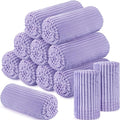 Buryeah 12 Pcs Flannel Throw Blanket Bulk 50 x 60 in Sleepover Blanket Outdoor Wedding Throw Lightweight, Oeko-tex Standard 100 Certified for Sofa Homeless Gifts (Light Purple)