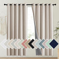 NICETOWN Oatmeal Vintage Open Linen Weave Flax Thermal Curtains, 100% Blackout Curtains 72" Long for Dining Room, Soundproof Window Treatment Drapes for Laundry Room, 62" Wide Per Panel, Set of 2