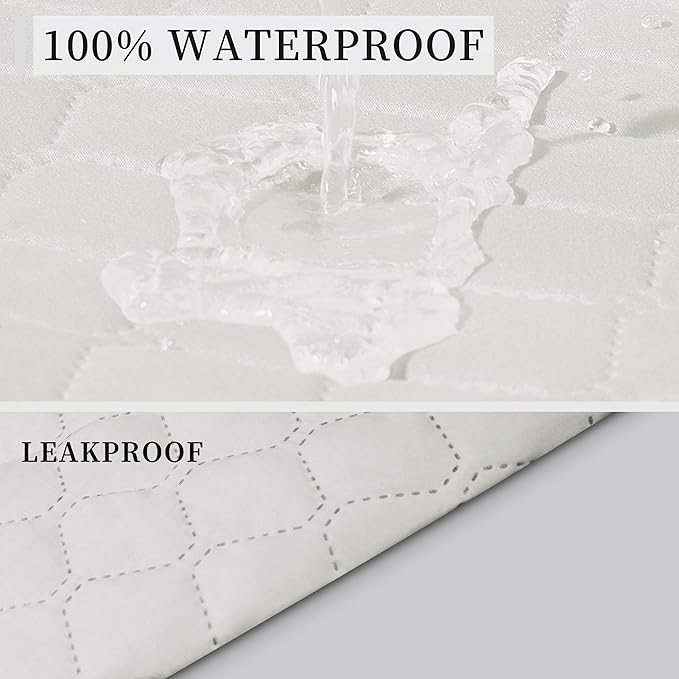 ISSUNTEX Double Protection 100% Waterproof Recliner Covers for Living Room, Reversible Furniture Protector Recliner Couch Sofa Slipcover for Dogs, Pets, Kids (Recliner, Ivory/Ivory)