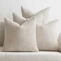 MIULEE Pack of 4 Couch Throw Pillow Covers 20x20 Inch Cream Soft Decorative Chenille Pillow Covers Farmhouse Accent Cushion Covers for Boho Spring Home Decor Sofa Bedroom Living Room