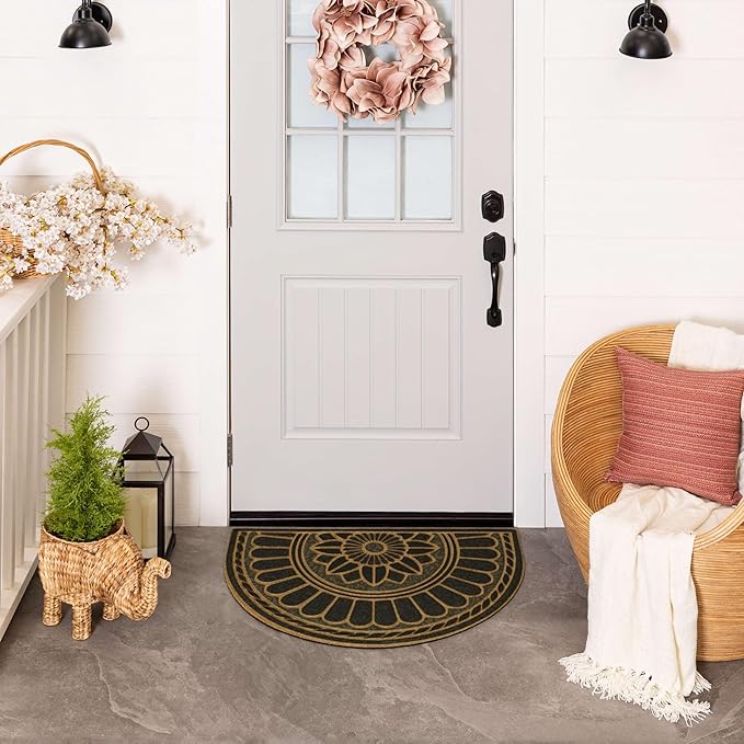 Mohawk Home Swirl Style Casual Ornamental Charcoal 2' X 3' All Weather Outdoor Door Mat Perfect for Porch, Garage