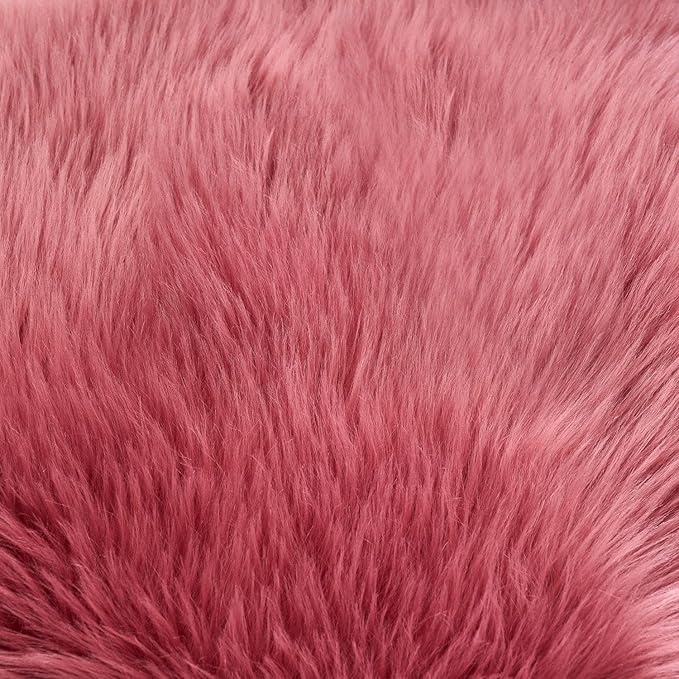 EasyJoy Ultra Soft Fluffy Rugs Faux Fur Rug Chair Cover Seat Pad Fuzzy Area Rug (2x6 ft Rectangle, BlushPink)