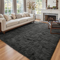 9x12 Ft Extra Large Shag Rugs for Living Room, Ultra Soft Fluffy Furry Area Rugs for Bedroom Indoor Floor, Aesthetic Carpet for Kids Home Decor (Dark Grey)