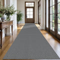 KOZYFLY Extra Long Runners for Hallways 3x16 ft Washable Kitchen Runner Non Slip Rubber Backed Hallway Rug Cotton Entryway Runner Rug Floor Carpet for Indoor Hall, Kitchen, Stair, Grey/Dark Grey