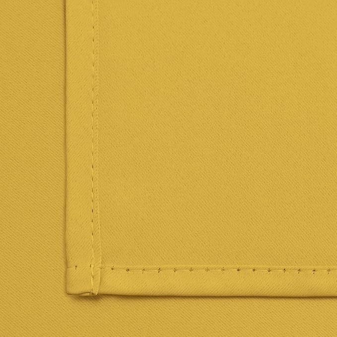 Yakamok Blackout Curtains Room Darkening Thermal Insulated Window Panels,Solid Grommet Top Drapes for Bedroom/Living Room(42Wx84L, Mustard Yellow, 2 Panels)