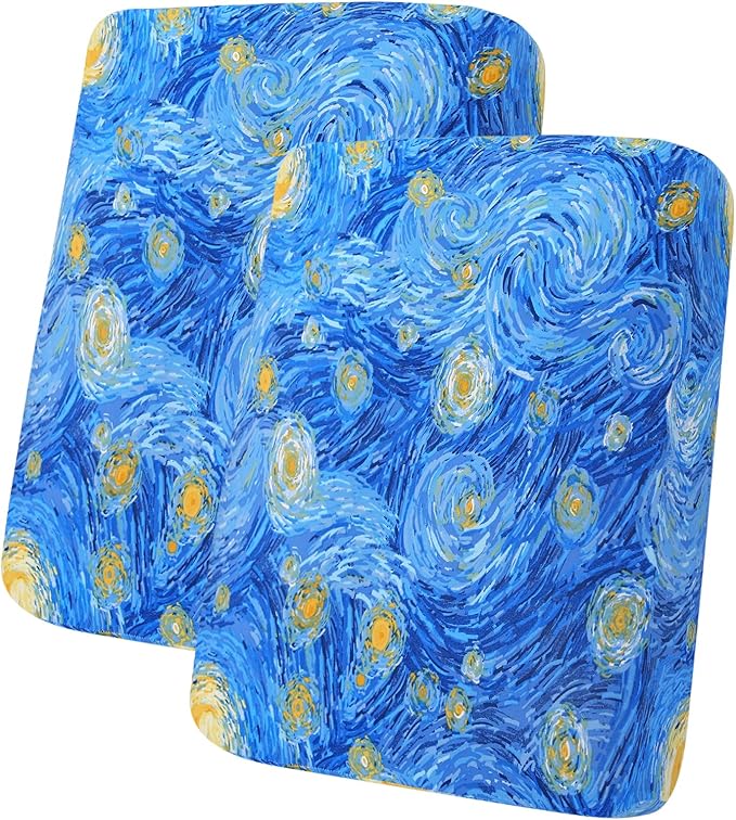 hyha Printed Couch Cushion Covers, Floral Sofa Covers Washable for 2 Cushion Couch, Stretch Pattern Outdoor Cushion Covers for Patio Furniture with Elastic Bottom(2 Packs, Starry Sky)