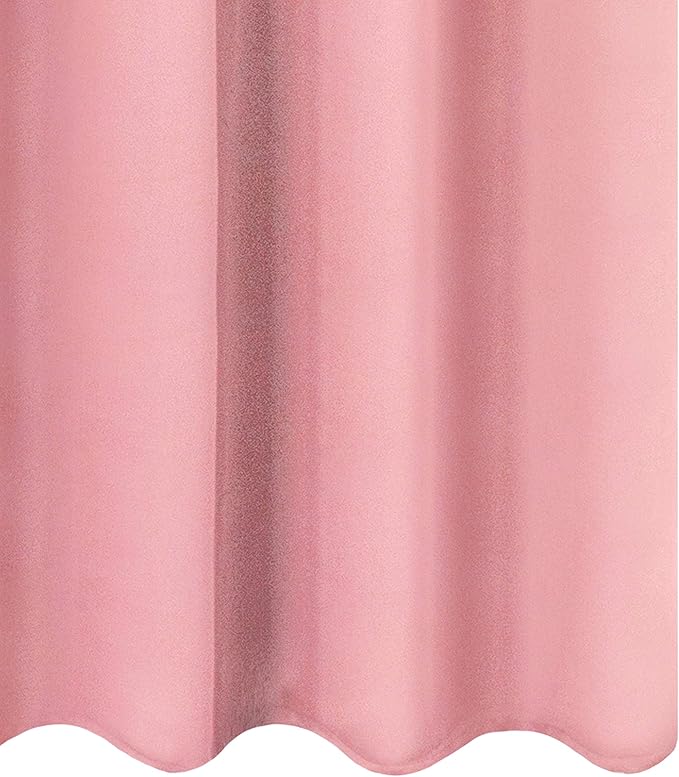 LEMOMO Pink Thermal Blackout Curtains/52 x 54 Inch/Set of 2 Panels Room Darkening Curtains for Bedroom