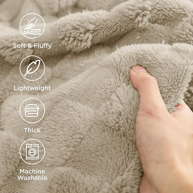 Bedsure GentleSoft Twin XL Blanket for Bed - Super Soft Cozy Fleece Blankets for Kids, Cute Throws for Girls, Dorm Room Essentials for Girls Teens Back to School, Neutral, 66x90 Inches