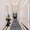 Moroccan Hallway Runner Rug 2'6''x16' - Washable Kitchen Rugs Non Slip Floor Carpet Rubber Backing Long Mat for Bedroom Laundry Living Room 2'6''x16' Black