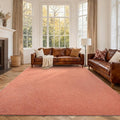 FinRèc 6x9 Washable Area Rugs for Bedroom Living Room, Low Pile Thin Rug Solid Color, Non-Slip Carpet Indoor for Home Decor (Orange)
