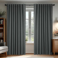 Deconovo Blackout Curtains, Thermal Insulated, W70 x L108 2 Panels, Back Tab, Machine Washable, Room-Darkening Drapes for Bedroom/Living Room Dark Grey