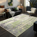 Toneed Abstract Area Rug Modern Washable Rug Soft Non Slip Rug Low Pile for Bedroom Living Room Dining Room Green 5x7 Feet