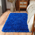 Soft Runner Rugs for Bedroom Hallways, 2x3 Royal Blue Fluffy Shag Throw Area Rug Non Slip for Bedside Dorm, Long Shaggy Furry Carpet for Nursery Living Room