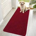 OLANLY Dog Door Mat for Muddy Paws 70x32, Absorbs Moisture and Dirt, Absorbent Non-Slip Washable Doormat, Quick Dry Chenille Mud Mat for Dogs, Entry Indoor Entryway Carpet for Inside Floor, Red