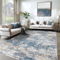 6x9 Area Rugs for Living Room, Washable Modern Abstract Large Area Rug Neutral Soft Non Slip Kids Rug Stain Resistant Indoor Carpet for Bedroom Nursery Dining Room Playroom(BlueWhite, 6'x9')