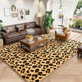 Amearea Soft Leopard Rugs for Bedroom Living Room, 4x6 Modern Cheetah Print Thickened Memory Foam Rug, Fluffy Indoor Washable Animal Rug Carpet for Kids Boys Girls Dorm Nursery Room Home Decor, Khaki