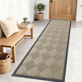 OLANLY Front Door Mat Outside Entrance 71x23, Absorbent, Heavy Duty Sturdy Natural Rubber Doormat Indoor Outdoor, Stain and Fade Resistant, Non-Slip Low Profile Floor Mat for Entryway, Beige Diamond