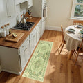 Area Rugs 2'x5' Runner Rug Non Slip Washable for Kitchen Hallway Bedroom Beside Laundry Room Bathroom Rug, Floor Carpet, Sage Green Yellow