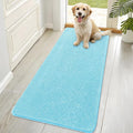 OLANLY Dog Door Mat for Muddy Paws 70x32, Absorbs Moisture and Dirt, Absorbent Non-Slip Washable Doormat, Quick Dry Chenille Mud Mat for Dogs, Entry Indoor Entryway Carpet for Inside Floor, Blue
