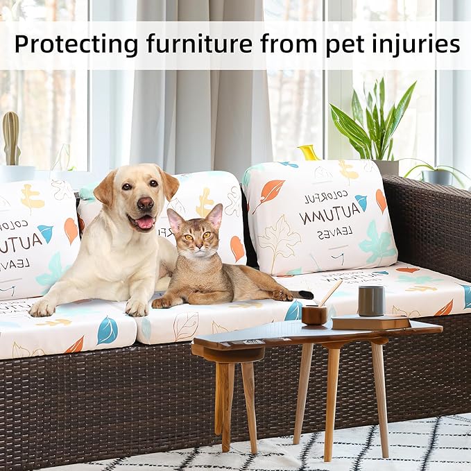 8Pcs Stretch Patio Cushion Covers,Outdoor Couch Covers Replacement,Outdoor Couch & Sofa Slipcovers,for Patio Furniture Cushion Covers,Washable Reusable urniture Protector(Chrysanthemum,8PCS)