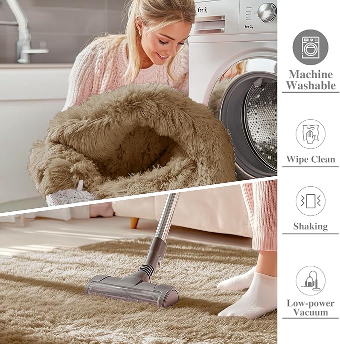 OLANLY 5x8 Machine Washable Large Area Rugs for Living Room, Bedroom, Soft Fluffy Shaggy Bedside Rug, Indoor Floor Carpet for Kids Girls and Boys, Dorms, Nursery, Home Decor Aesthetic, Taupe