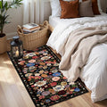 2x4 Entryway Runner Rugs, Non Slip Washable Rugs with Rubber Backing Soft Floral Carpet Runner for Kitchen, Laundry, Bedroom, Bathroom(2 x 4, Black/Brown)