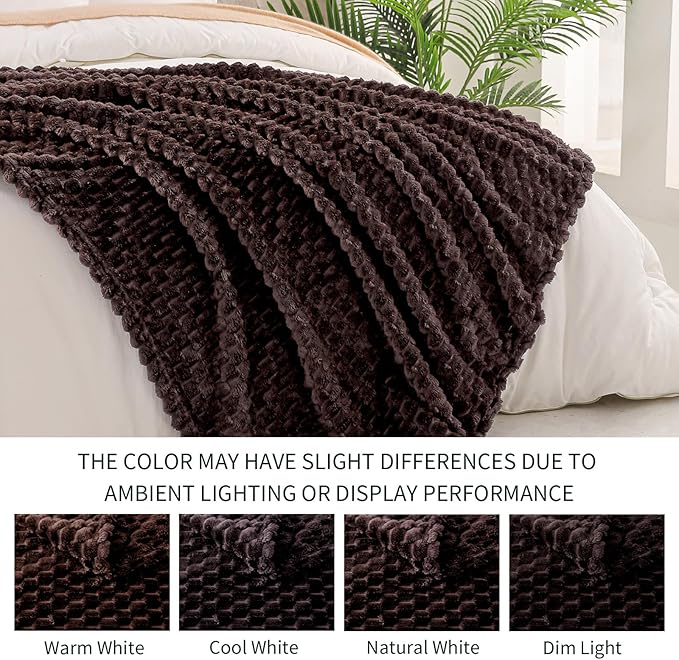 Exclusivo Mezcla Fleece Throw Blanket for Couch, Extra Large Fuzzy Coffee Bed Blankets, Soft Cozy Plush Sofa Throws for All Seasons, 50x70 Inches