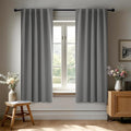 Deconovo Blackout Curtains, Thermal Insulated, W42 x L45 2 Panels, Back Tab, Machine Washable, Room-Darkening Drapes for Bedroom/Living Room Light Grey