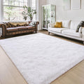 Amearea Premium Soft Fluffy Rug Modern Shag Carpet, 5' x 7', Fuzzy Plush Rugs for Living Room Bedroom Kids Room Home Decor, Nursery Non Slip Indoor Shaggy Carpets, White