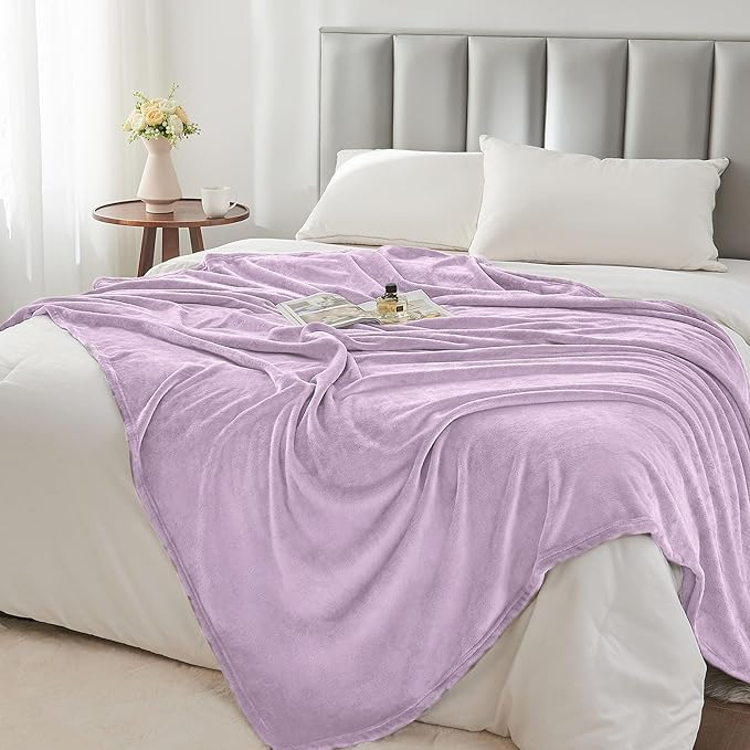BEDELITE Fleece Blanket Twin Size Lilac Throw Blankets for Couch & Bed, 300GSM Luxury Plush Cozy Fuzzy Blanket 60x80 inches, Super Soft Warm Lightweight Throw Blanket for Travel Camping